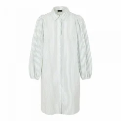 Chemise Robe Manches Longues à Rayures Femme PIECES