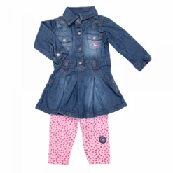 Tendryne Soldes Boutique -Tendryne Soldes Boutique ensemble robe chemise en jean legging imprime bebe chevignon 1