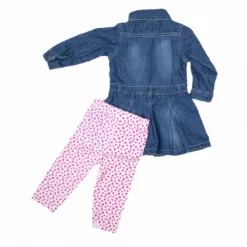 Ensemble Robe Chemise En Jean + Legging Imprimé Bébé CHEVIGNON -Tendryne Soldes Boutique ensemble robe chemise en jean legging imprime bebe chevignon 4