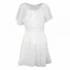 Robe Blanche Manches Courtes évasée En Coton Femme AMERICAN VINTAGE -Tendryne Soldes Boutique robe blanche manches courtes evasee en coton femme american vintage