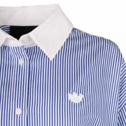 Robe Chemise à Rayures Col Blanc Avec Ceinture Logo Brodé Femme ADIDAS -Tendryne Soldes Boutique robe chemise a rayures col blanc avec ceinture logo brode femme adidas 3