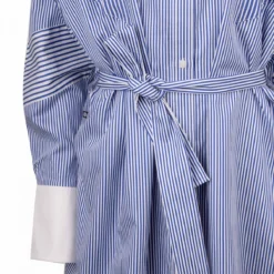 Robe Chemise à Rayures Col Blanc Avec Ceinture Logo Brodé Femme ADIDAS -Tendryne Soldes Boutique robe chemise a rayures col blanc avec ceinture logo brode femme adidas 4