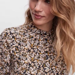 Robe Chemise Col Mao Imprimée Nouée Femme VERO MODA -Tendryne Soldes Boutique robe chemise col mao imprimee nouee femme vero moda 2