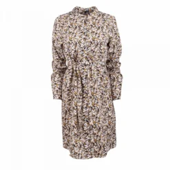 Robe Chemise Col Mao Imprimée Nouée Femme VERO MODA