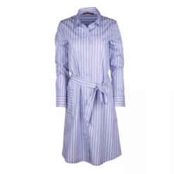 Robe Chemise Courte Rayures Avec Ceinture Logo Brodé Femme COMPTOIR DES COTONNIERS