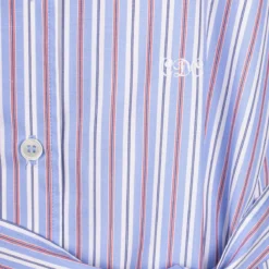 Robe Chemise Courte Rayures Avec Ceinture Logo Brodé Femme COMPTOIR DES COTONNIERS -Tendryne Soldes Boutique robe chemise courte rayures avec ceinture logo brode femme comptoir des cotonniers 3