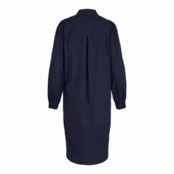 Robe Chemise Droite Manches Longues Longueur Genou Coton Femme VILA -Tendryne Soldes Boutique robe chemise droite manches longues longueur genou coton femme vila 2