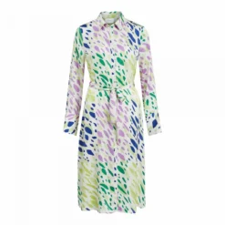 Robe Chemise Imprimée Manches Longues Longueur Midi Femme VILA