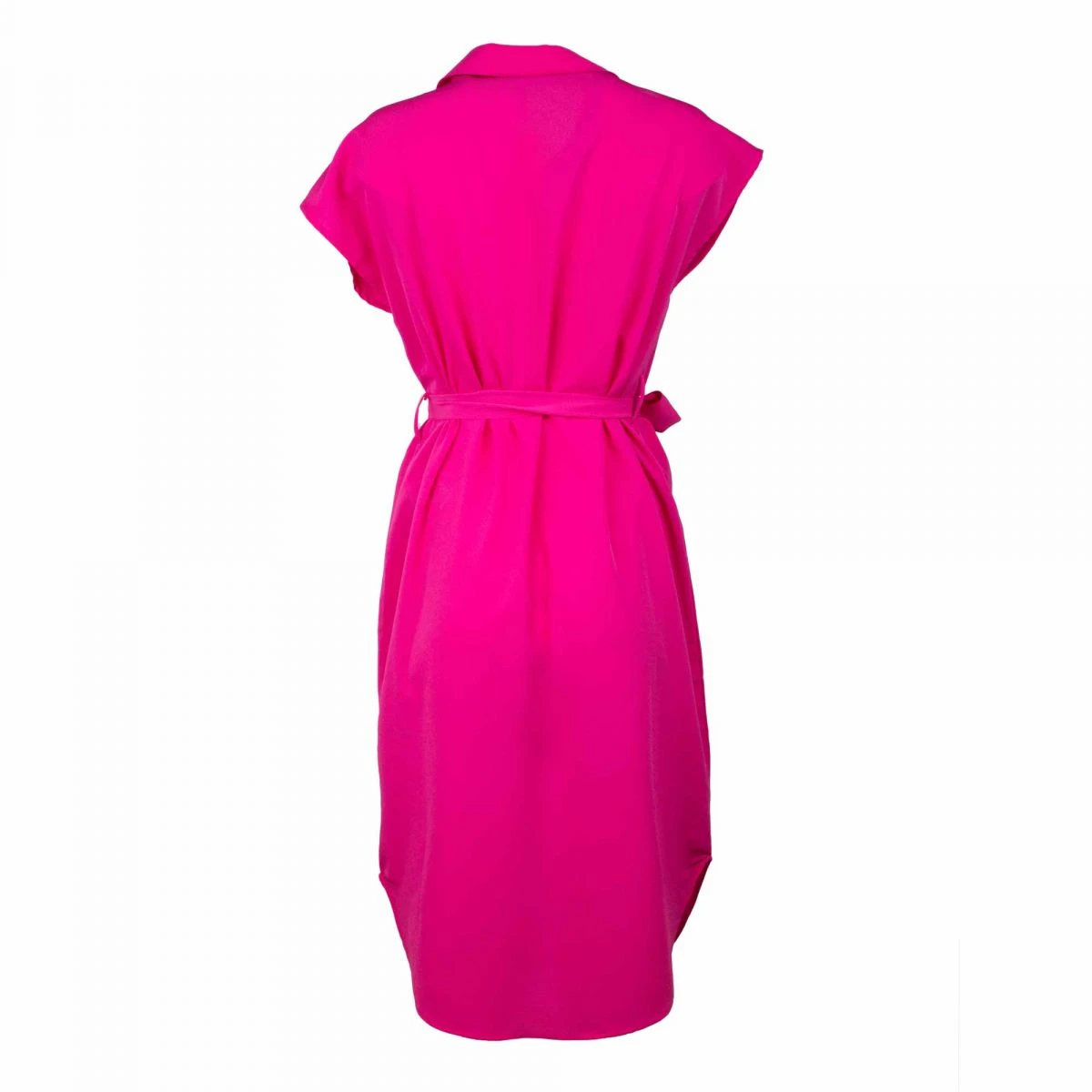 Robe Chemise Longue Manches Courtes à Nouer Femme PIECES 8 Robe Chemise Longue Manches Courtes à Nouer Femme PIECES – Image 6