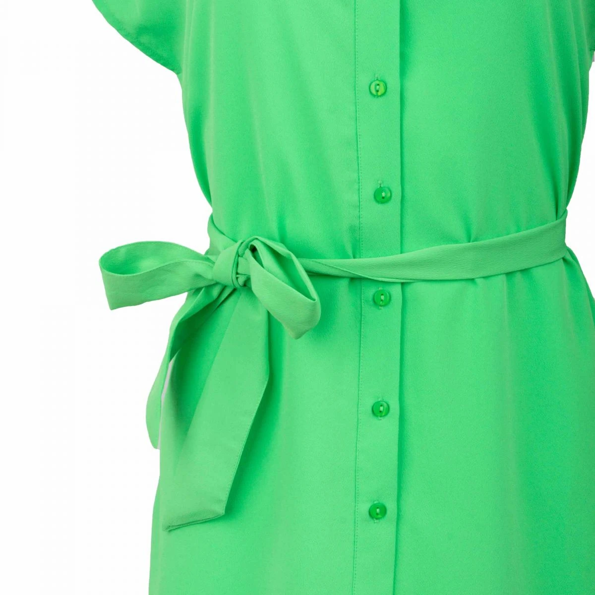 Robe Chemise Longue Manches Courtes à Nouer Femme PIECES 11 Robe Chemise Longue Manches Courtes à Nouer Femme PIECES – Image 9