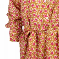 Robe Chemise Longue Manches Longues Marron Motif Fleurs Eloine Femme LA PETITE ETOILE -Tendryne Soldes Boutique robe chemise longue manches longues marron motif fleurs eloine femme la petite etoile 2