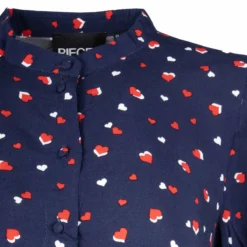Robe Chemise Manches Courtes à Volants Imprimé Coeurs Femme PIECES -Tendryne Soldes Boutique robe chemise manches courtes a volants imprime coeurs femme pieces 2