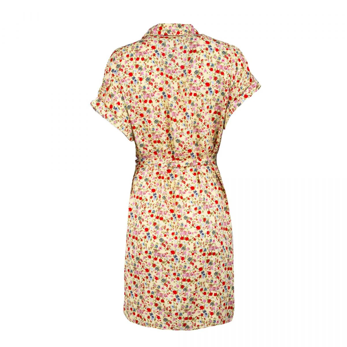 Robe Chemise Manches Courtes Jaune à Fleurs Femme VERO MODA 4 Robe Chemise Manches Courtes Jaune à Fleurs Femme VERO MODA – Image 2