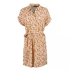 Robe Chemise Manches Courtes Jaune à Fleurs Femme VERO MODA -Tendryne Soldes Boutique robe chemise manches courtes jaune a fleurs femme vero moda