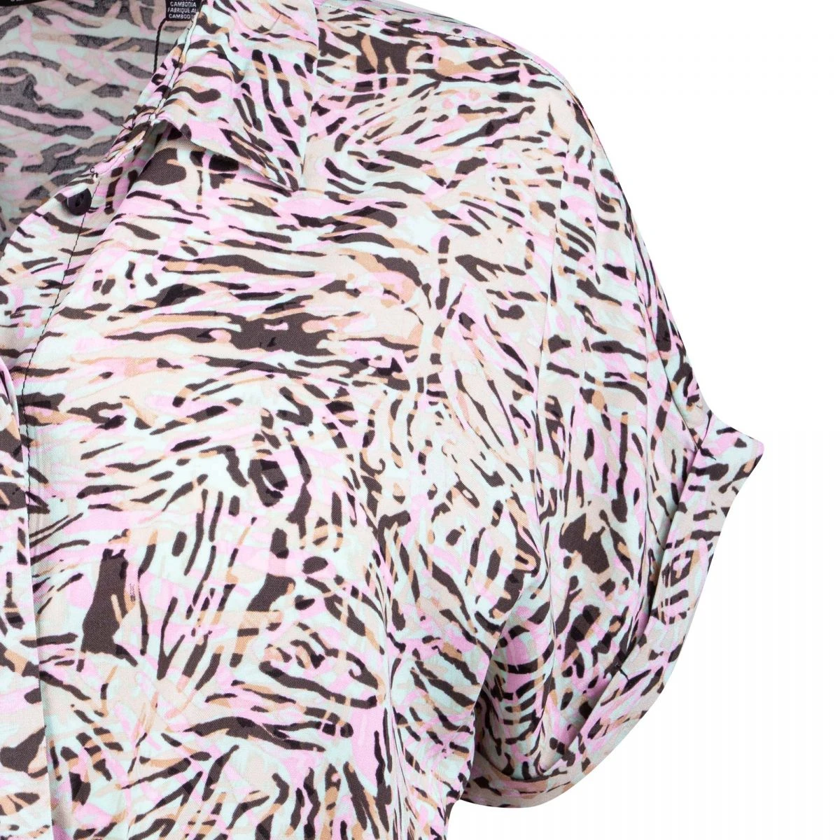 Robe Chemise Manches Courtes Zébré Femme VERO MODA 5 Robe Chemise Manches Courtes Zébré Femme VERO MODA – Image 3