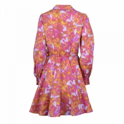 Robe Chemise Patineuse à Imprimé Fleuris Rose Femme LA PETITE ETOILE -Tendryne Soldes Boutique robe chemise patineuse a imprime fleuris rose femme la petite etoile 1