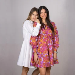 Robe Chemise Patineuse à Imprimé Fleuris Rose Femme LA PETITE ETOILE -Tendryne Soldes Boutique robe chemise patineuse a imprime fleuris rose femme la petite etoile 2