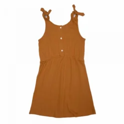 Robe Courte à Bretelles Nouées En Coton Effet Côtelé 8-16 Ans Enfant DEELUXE 74