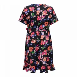 Robe Courte Cache-coeur Volants Ceinture Femme ONLY CARMAKOMA -Tendryne Soldes Boutique robe courte cache coeur volants ceinture femme only carmakoma 2