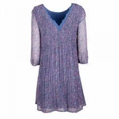 Robe Courte Manches 3/4 Fleurs Dos Col V Rejane Femme LA PETITE ETOILE -Tendryne Soldes Boutique robe courte manches 3 4 fleurs dos col v rejane femme la petite etoile 1