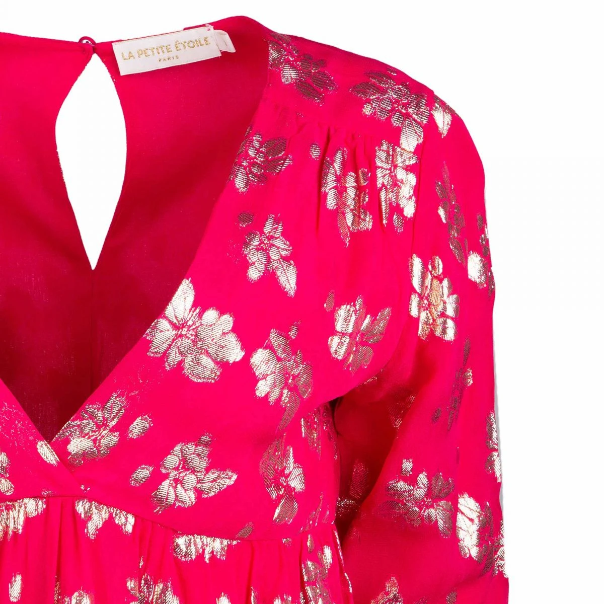 Robe Courte Manches Longues Broderie Fleurs Doré Numa Femme LA PETITE ETOILE 5 Robe Courte Manches Longues Broderie Fleurs Doré Numa Femme LA PETITE ETOILE – Image 3