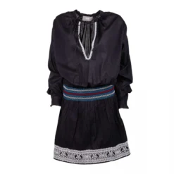 Robe Courte Manches Longues Noire Brodée Femme ZADIG & VOLTAIRE