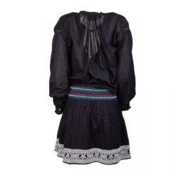 Robe Courte Manches Longues Noire Brodée Femme ZADIG & VOLTAIRE -Tendryne Soldes Boutique robe courte manches longues noire brodee femme zadig voltaire 4