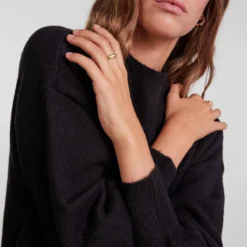 Robe Droite Détail Pailleté Poignets Côtelés Manches Longues Femme PIECES -Tendryne Soldes Boutique robe droite detail paillete poignets coteles manches longues femme pieces 7