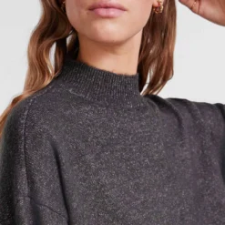 Robe Droite Détail Pailleté Poignets Côtelés Manches Longues Femme PIECES -Tendryne Soldes Boutique robe droite detail paillete poignets coteles manches longues femme pieces 8