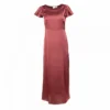 Robe Longue Droite Satin Manches Courtes Volant Femme VILA -Tendryne Soldes Boutique robe longue droite satin manches courtes volant femme vila