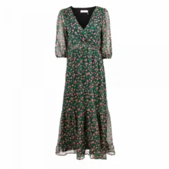 Robe Longue Flower Marda Manches 3/4 Col V Femme LA PETITE ETOILE