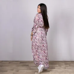 Robe Longue Imprimé Blur à Nouer Col V Hilane Avec Des Fibres Métalliques Femme LA PETITE ETOILE -Tendryne Soldes Boutique robe longue imprime blur a nouer col v hilane avec des fibres metalliques femme la petite etoile 2