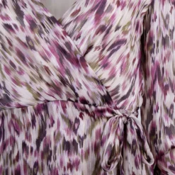 Robe Longue Imprimé Blur à Nouer Col V Hilane Avec Des Fibres Métalliques Femme LA PETITE ETOILE -Tendryne Soldes Boutique robe longue imprime blur a nouer col v hilane avec des fibres metalliques femme la petite etoile 3