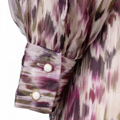 Robe Longue Imprimé Blur à Nouer Col V Hilane Avec Des Fibres Métalliques Femme LA PETITE ETOILE -Tendryne Soldes Boutique robe longue imprime blur a nouer col v hilane avec des fibres metalliques femme la petite etoile 4