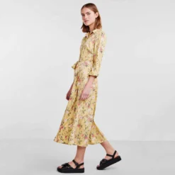 Robe Longue Imprimé Floral Col V Femme PIECES -Tendryne Soldes Boutique robe longue imprime floral col v femme pieces 2