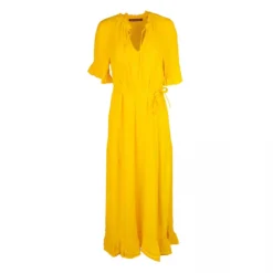 Robe Longue Manches 3/4 à Volants Femme COMPTOIR DES COTONNIERS