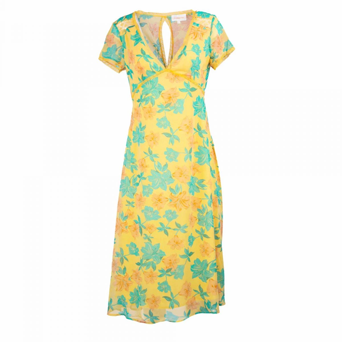 Robe Longue Manches Courtes à Fleurs Femme GRACE & MILA 4 Robe Longue Manches Courtes à Fleurs Femme GRACE & MILA – Image 2