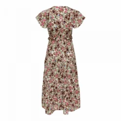 Robe Longue Manches Courtes Cintrée Imprimé Floral Femme ONLY -Tendryne Soldes Boutique robe longue manches courtes cintree imprime floral femme only 1