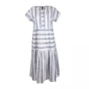 Robe Longue Manches Courtes Rayure Coton Femme YAS -Tendryne Soldes Boutique robe longue manches courtes rayure coton femme yas