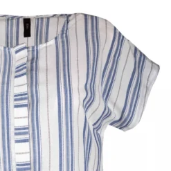 Robe Longue Manches Courtes Rayure Coton Femme YAS -Tendryne Soldes Boutique robe longue manches courtes rayure coton femme yas 2