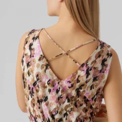 Robe Longue Sans Manches Col V Cordon Fendue Femme VERO MODA -Tendryne Soldes Boutique robe longue sans manches col v cordon fendue femme vero moda 4