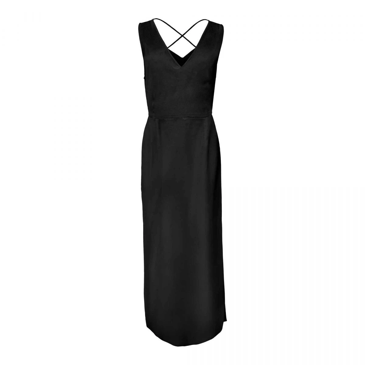 Robe Longue Sans Manches Uni Fendue Col V Cordon Femme VERO MODA 4 Robe Longue Sans Manches Uni Fendue Col V Cordon Femme VERO MODA – Image 2