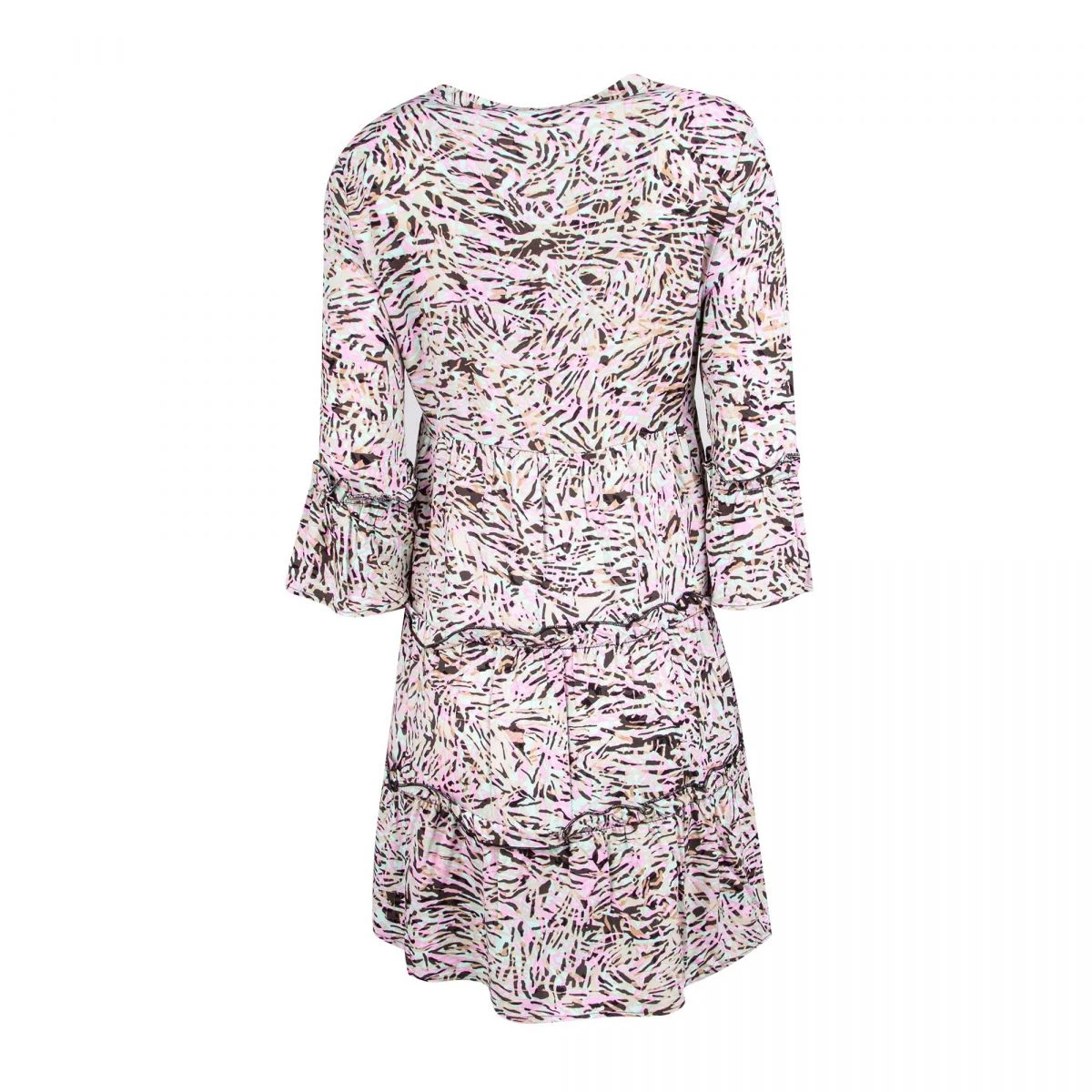 Robe Manche 3/4 Col V Zébré Femme VERO MODA 4 Robe Manche 3/4 Col V Zébré Femme VERO MODA – Image 2