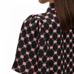 Robe Manches Courtes à Motif Femme PIECES -Tendryne Soldes Boutique robe manches courtes a motif femme pieces 4