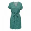 Robe Manches Courtes Ceinture Boutons Imprimé Col V Femme ONLY -Tendryne Soldes Boutique robe manches courtes ceinture boutons imprime col v femme only