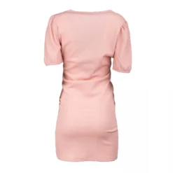 Robe Manches Courtes Col V Drapée Femme VERO MODA -Tendryne Soldes Boutique robe manches courtes col v drapee femme vero moda 4