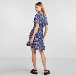 Robe Manches Courtes Col V Femme PIECES -Tendryne Soldes Boutique robe manches courtes col v femme pieces 2