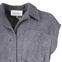 Robe Manches Courtes En Laine Grise Femme AMERICAN VINTAGE -Tendryne Soldes Boutique robe manches courtes en laine grise femme american vintage 2