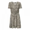 Robe Manches Courtes Imprimé Animal Resserrée à La Taille Femme VERO MODA -Tendryne Soldes Boutique robe manches courtes imprime animal resserree a la taille femme vero moda