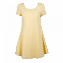 Robe Manches Courtes Patineuse En Lin Femme AMERICAN VINTAGE